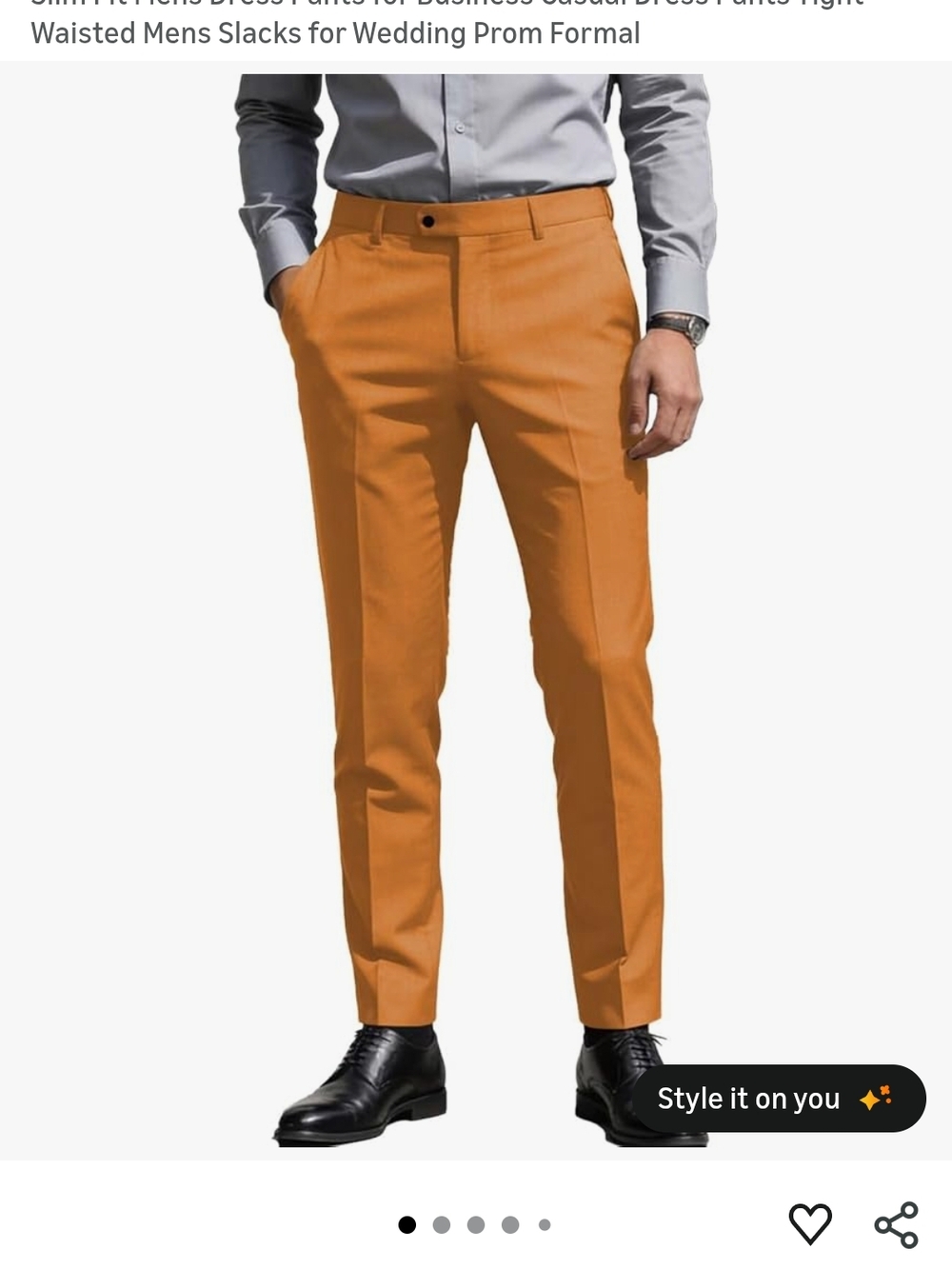 Men's Slim Dress Pants in Mustard